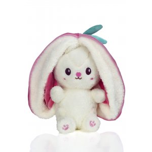 Sevimli Çilek Tavşan Peluş Oyuncak Pembe