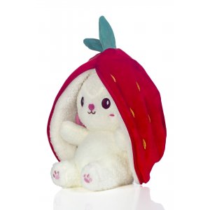 Sevimli Çilek Tavşan Peluş Oyuncak Kırmızı