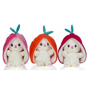 Sevimli Çilek Tavşan Peluş Oyuncak Pembe